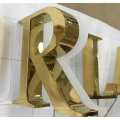 Eletroplating Chapado en oro Carta Titanium Illuminated Sign Carta en 3D Logo Signo LED Luz en letra